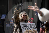 Demonstrators Protest Outside Of Fox Headquarters In Manhattan