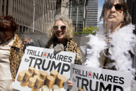 Demonstrators Protest Outside Of Fox Headquarters In Manhattan