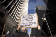 Protesters Demonstrate Outside Of Paul, Weiss Law Firm In NYC