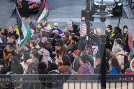Pro-Palestine Activists From Youth Demand And Other Groups Rally In Front Of Senate House On Malet Street, London On 1 April 2025