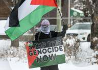 March For Palestine Protest In Edmonton