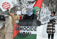 March For Palestine Protest In Edmonton