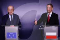 Andrius Kubilius And Radoslaw Sikorski Meeting In Warsaw
