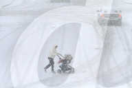 Heavy Snow Falls In Brampton, Canada