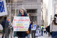 Demonstrators Protest Mass Firings Of Federal Employees By DOGE