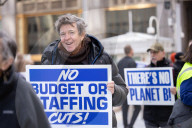 Demonstrators Protest Mass Firings Of Federal Employees By DOGE