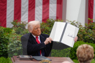 President Trump Holds ''Make America Wealthy Again Event'' In White House Rose Garden