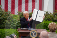 President Trump Holds ''Make America Wealthy Again Event'' In White House Rose Garden