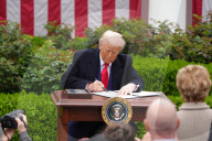 President Trump Holds ''Make America Wealthy Again Event'' In White House Rose Garden