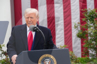 President Trump Holds ''Make America Wealthy Again Event'' In White House Rose Garden