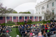 President Trump Holds ''Make America Wealthy Again Event'' In White House Rose Garden