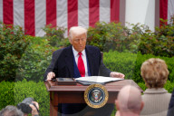 President Trump Holds ''Make America Wealthy Again Event'' In White House Rose Garden