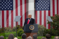 President Trump Holds ''Make America Wealthy Again Event'' In White House Rose Garden
