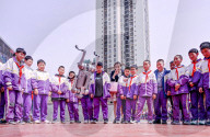 Robot Dog Performance at School in Bazhong