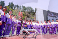 Robot Dog Performance at School in Bazhong