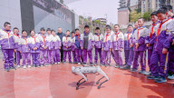 Robot Dog Performance at School in Bazhong