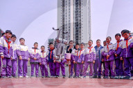 Robot Dog Performance at School in Bazhong