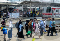 Commuter Line Passenger During The Eid Holiday In Bogor 