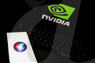 Logos Of Large Companies On Laptop