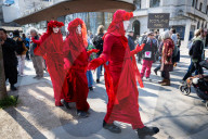 Youth Demand / Extinction Rebellion protest outside New Scotland Yard, Westminster, London, UK,