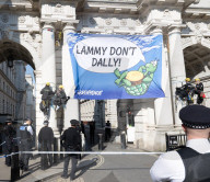 Greenpeace activists climb Foreign Office building over signing of ocean treaty
The group called for faster action from Foreign Secretary David Lammy in signing the Global Ocean Treaty. Foreign Office, London, UK.