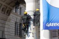 Greenpeace activists climb Foreign Office building over signing of ocean treaty
The group called for faster action from Foreign Secretary David Lammy in signing the Global Ocean Treaty. Foreign Office, London, UK.