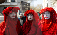 Youth Demand / Extinction Rebellion protest outside New Scotland Yard, Westminster, London, UK,