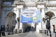 Greenpeace activists climb Foreign Office building over signing of ocean treaty
The group called for faster action from Foreign Secretary David Lammy in signing the Global Ocean Treaty. Foreign Office, London, UK.