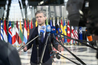 Foreign Ministers Arrive for NATO Meeting in Brussels, Belgium.