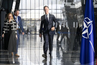 Foreign Ministers Arrive for NATO Meeting in Brussels, Belgium.