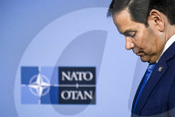 US Secretary of State and NATO Chief Deliver Joint Statement in Brussels, Belgium.