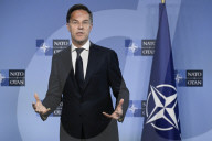 US Secretary of State and NATO Chief Deliver Joint Statement in Brussels, Belgium.