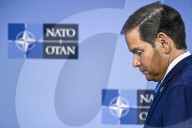 US Secretary of State and NATO Chief Deliver Joint Statement in Brussels, Belgium.