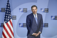 US Secretary of State and NATO Chief Deliver Joint Statement in Brussels, Belgium.