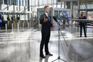 Foreign Ministers Arrive for NATO Meeting in Brussels, Belgium.
