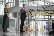 Foreign Ministers Arrive for NATO Meeting in Brussels, Belgium.