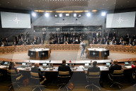 NATO North Atlantic Council Meets with Partners in Brussels, Belgium.