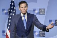 US Secretary of State and NATO Chief Deliver Joint Statement in Brussels, Belgium.