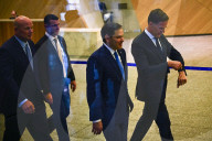 US Secretary of State and NATO Chief Deliver Joint Statement in Brussels, Belgium.
