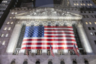 New York Stock Exchange NYSE Building In The Night