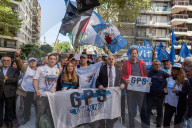 Malvinas War Veterans, Social Organizations, And Retirees Gather In Front Of The British Embassy In Buenos Aires