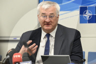 Ukrainian Foreign Ministers Hold Press Conferences After NATO Council in Brussels
