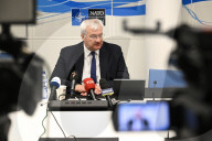 Ukrainian Foreign Ministers Hold Press Conferences After NATO Council in Brussels