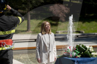 Giorgia Meloni Visiting L'Aquila 