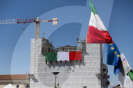 Giorgia Meloni Visiting L'Aquila 