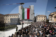 Giorgia Meloni Visiting L'Aquila 