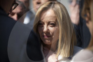 Giorgia Meloni Visiting L'Aquila 