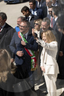 Giorgia Meloni Visiting L'Aquila 