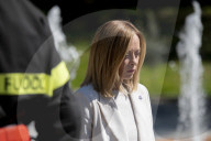 Giorgia Meloni Visiting L'Aquila 