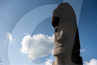 A Lonesome Moai Stands In A Small Italian Town Some 9,000 Miles Away From Its Easter Island Brethren.